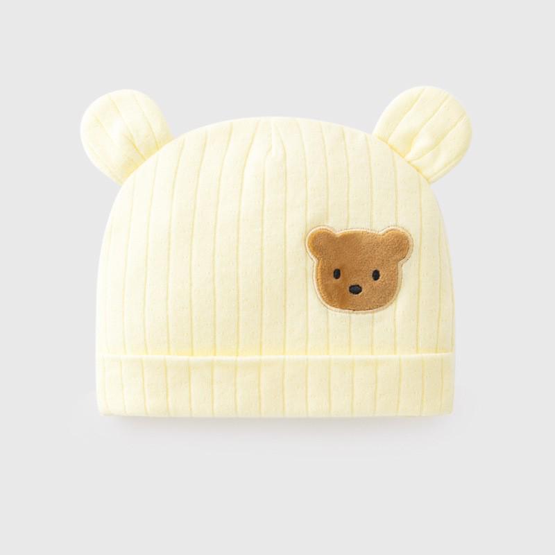 Seamless Pure Cotton Newborn Cap for Boys & Girls, Autumn/Winter, 0-3 Months