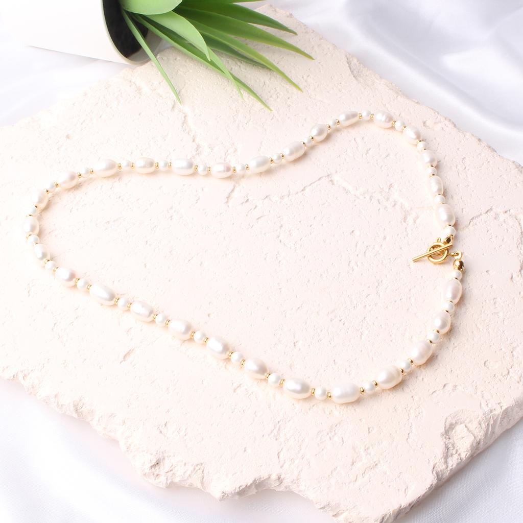 Bien Vetu 6Mm Freshwater Pearl X 4Mm Cultured Pearl Layered Toggle Necklace