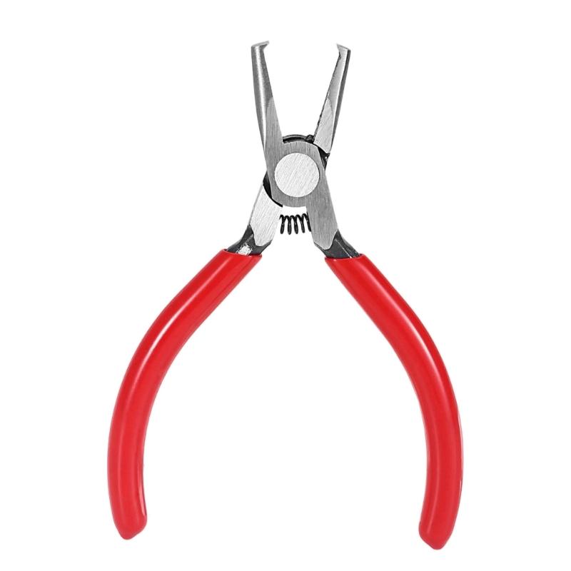 Guitars Fret Removal Pliers 4.7 Inch Fret Flat Nose Plier Maintenance Tool with Red Grip Handles for Fingerboard Care