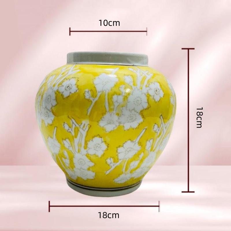 Ceramic Vase Handmade Porcelain Pot Blue and White Porcelain Jar Chinese-style Retro Flower Vase Home Decoration Accessories