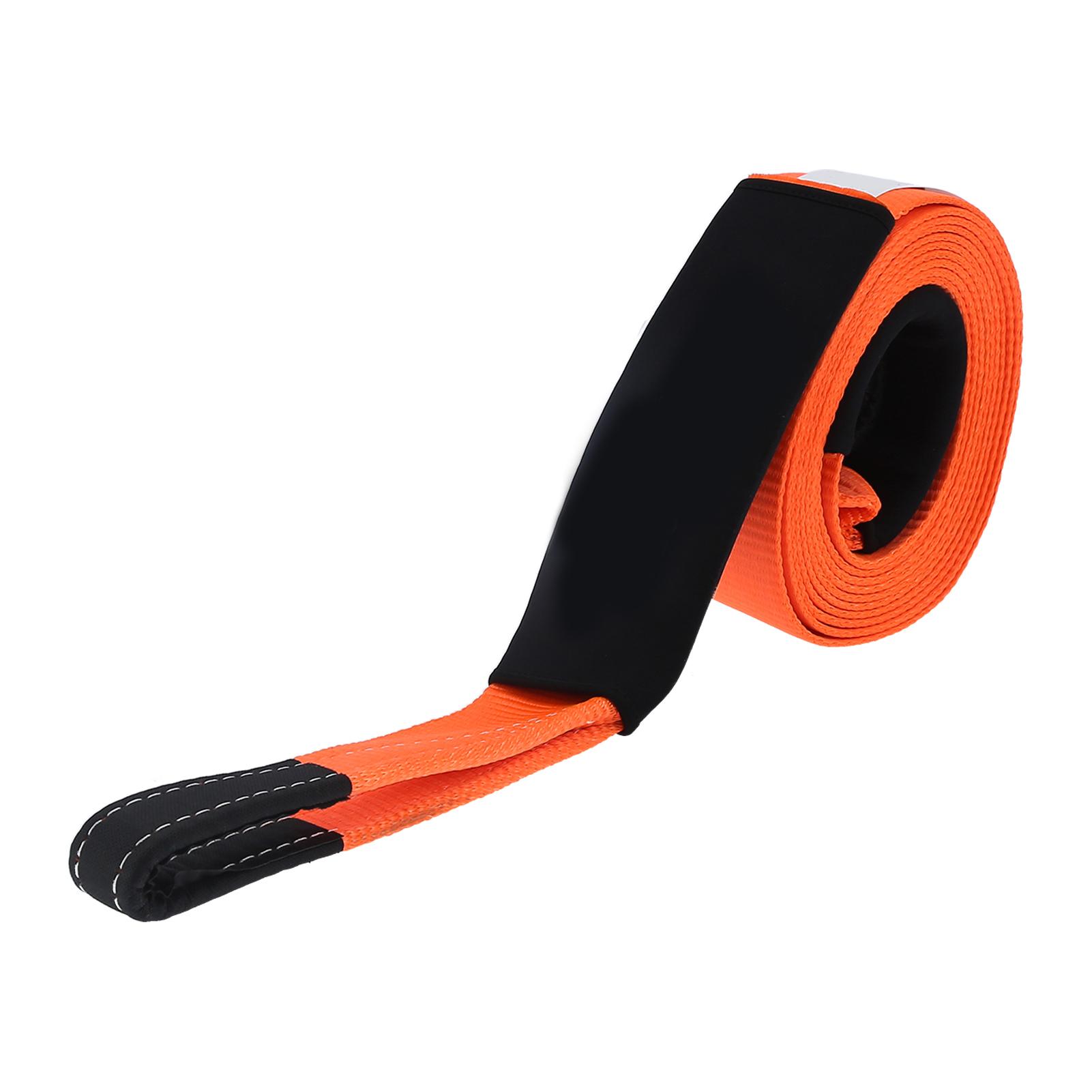 

Буксировочный трос из полиэстера, утолщенный буксировочный ремень, скоба, фиксированные тяговые аксессуары, 12 тонн, оранжевый оранжевый