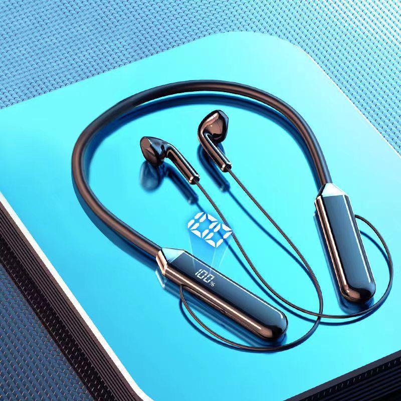 Hanging Neck Bluetooth Sports Earphones with Long Battery Life & Digital Display