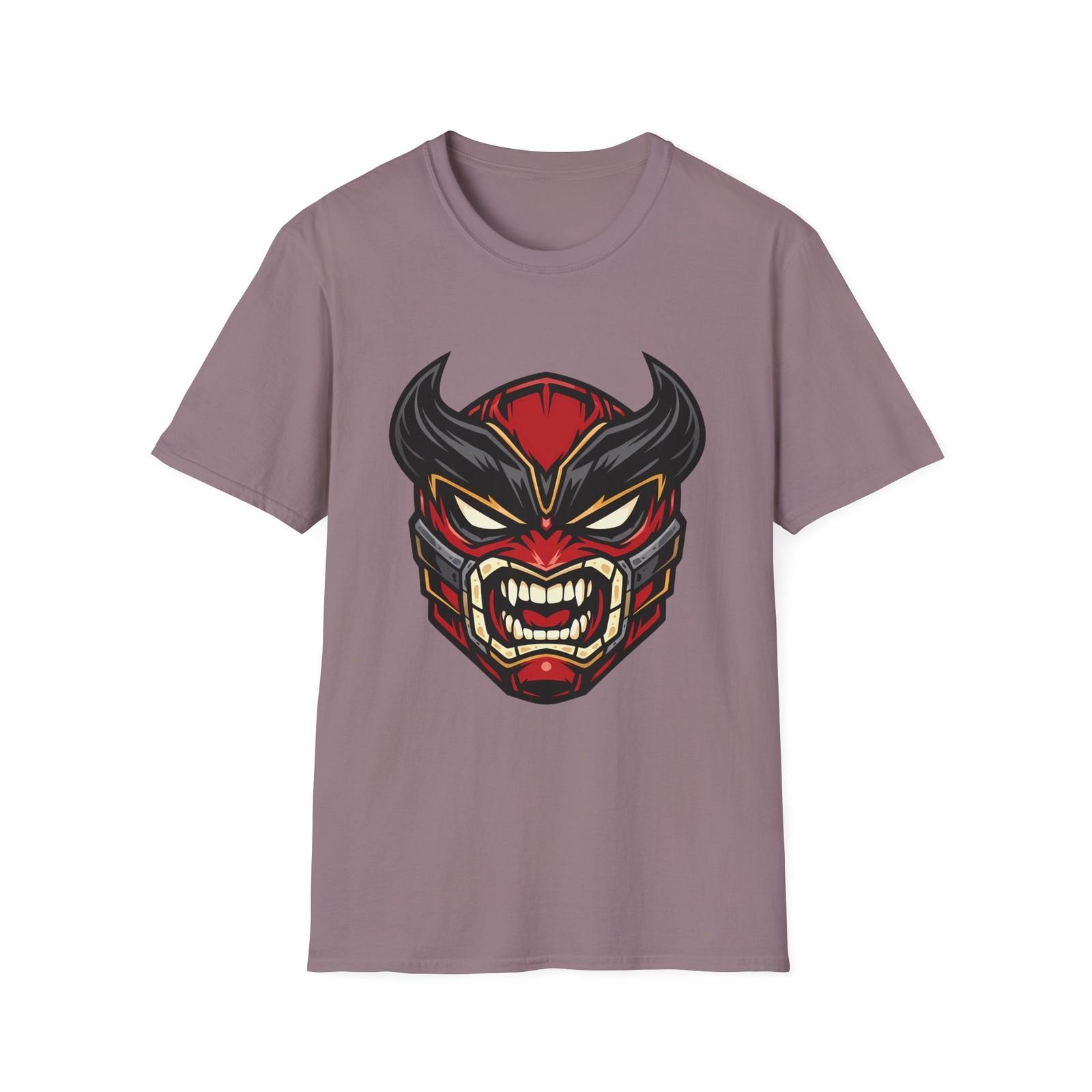 Lucha Libre Mask Demon Horned Face Mexican Wrestling Unisex Softstyle T-Shirt S разноцветный