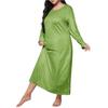 Damen Freizeitmode R-Ausschnitt Langarm Retro Weihnachtsprint Retro Kleid