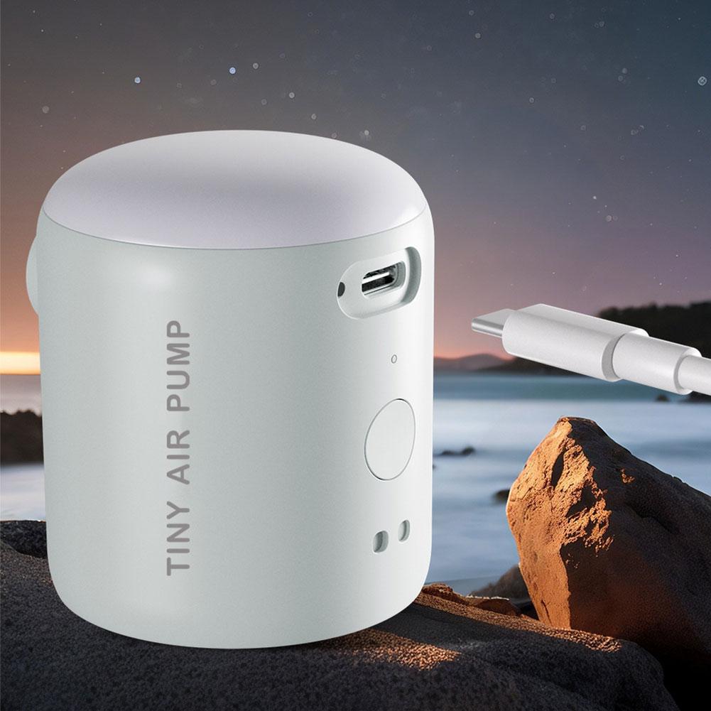 Camping Light Mini Air Inflator Pump 3 Lighting Modes Electric Air Pump Mini Inflate Deflate Pump for Inflatable Mats Swim Ring