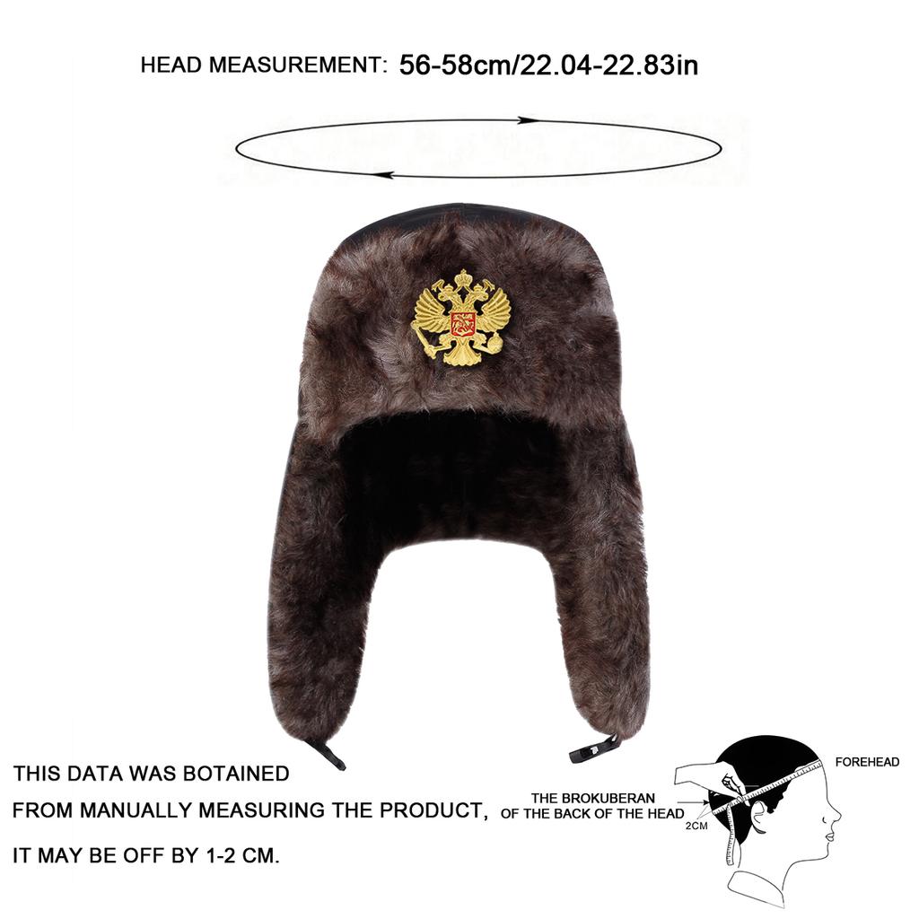 Winter Russian Double Headed Eagle Lei Feng Hat Men Outdoor Windproof and Cold Proof Bomber Hats Fashionable and Personalized Caps Cold Cap