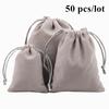 50 Pcs/Lot Soft Fabric Velvet Drawstring Gift Bags for Wedding Party Various Size Jewelry Package Elegant Pouches