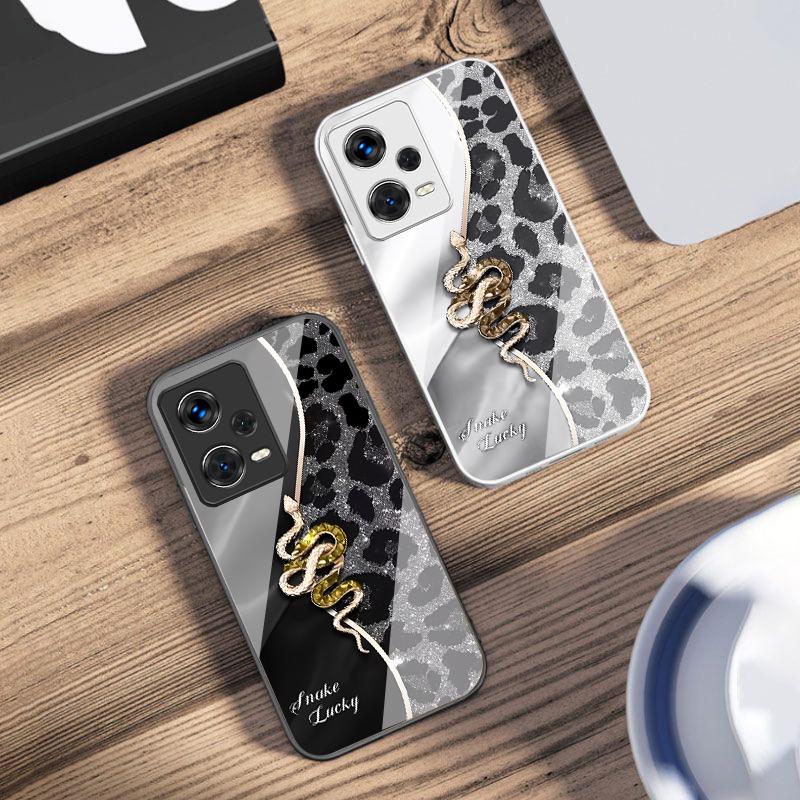 Wężowa Różowa Do Xiaomi 14 Ultra 13 Lite Redmi Note 13 11 Pro 12 Plus Poco X6 3 Pro F4 6 GT Hartowane Etui Na Telefon