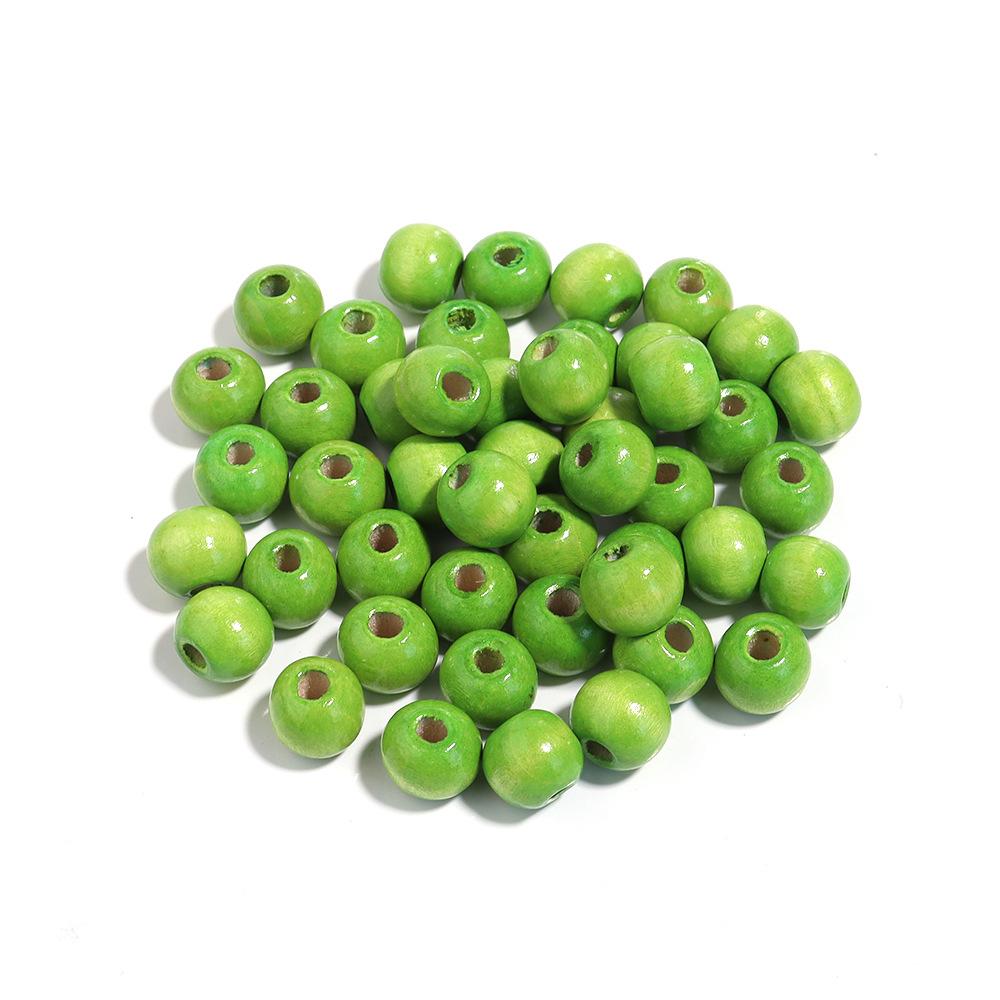 Maple Large Hole Round Beads Diy Bracelet Loose Beads, Candy Color Wood Beads Color Round Beads Bracelet Key Chain Basic Accessories
