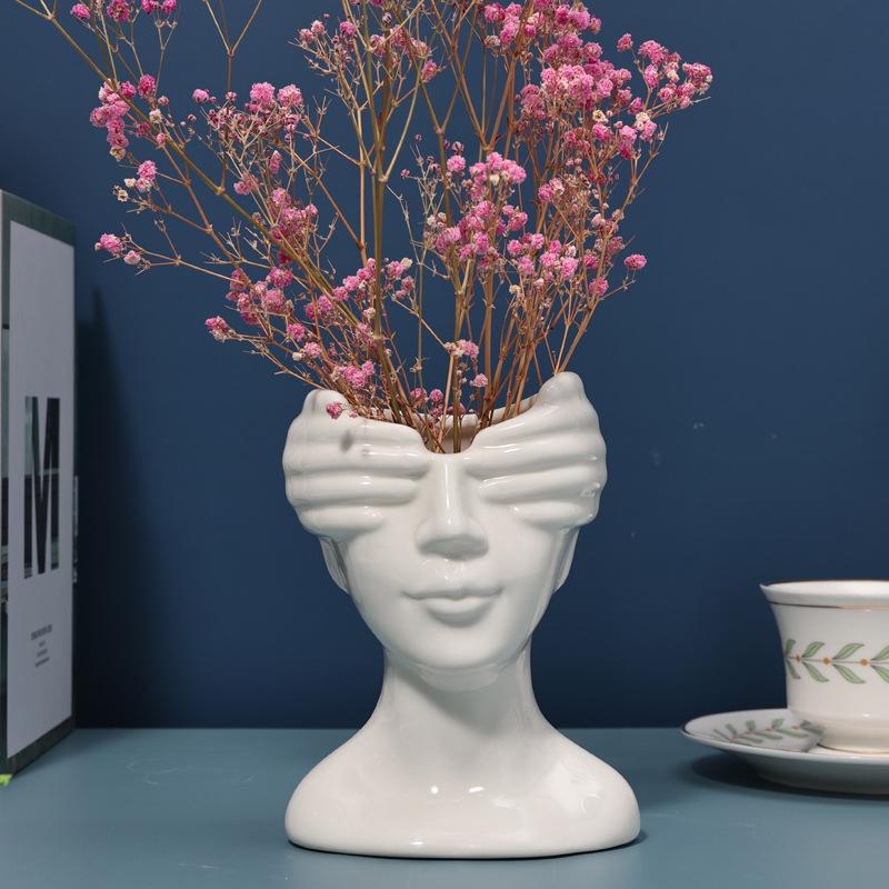 Buy Human Modeling Ceramic Vase Creative Living Room Ornaments at