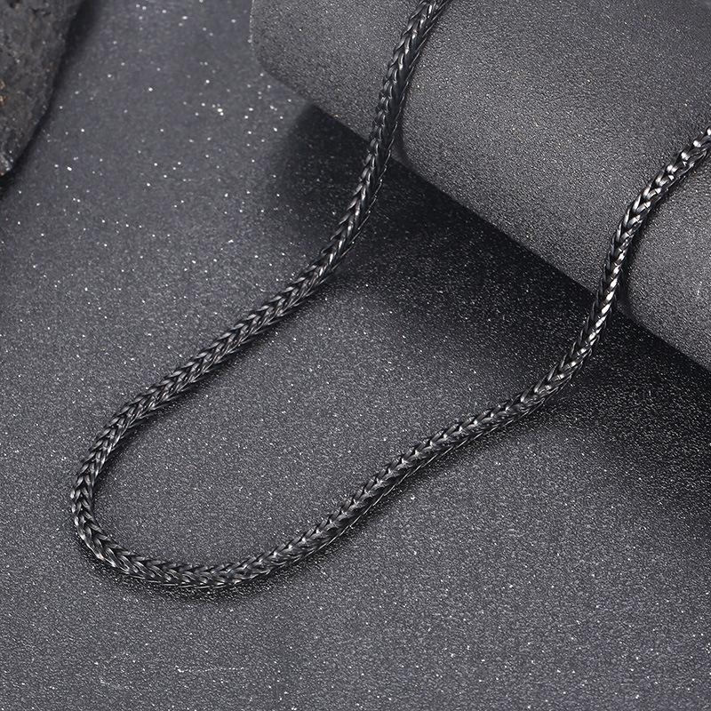 Korean Style Front And Back Keel Chain Titanium Steel Men 'S Sweater Chain Necklace 