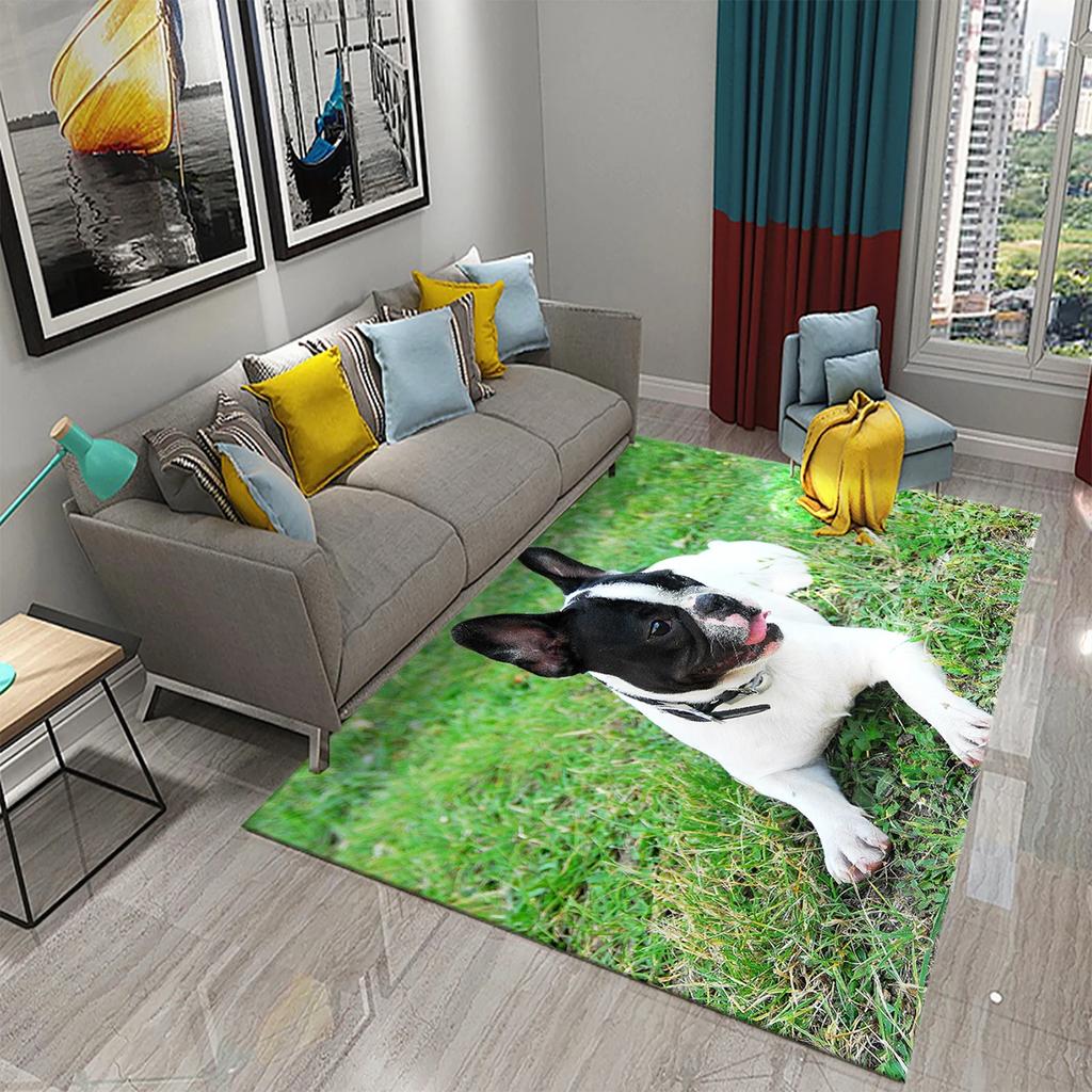 French Bulldog Carpet Lovely Animal Rugs for Bathroom Non-slip Doormat Balcony Carpet Welcome Rug Living Room Bedroom Decor Rug