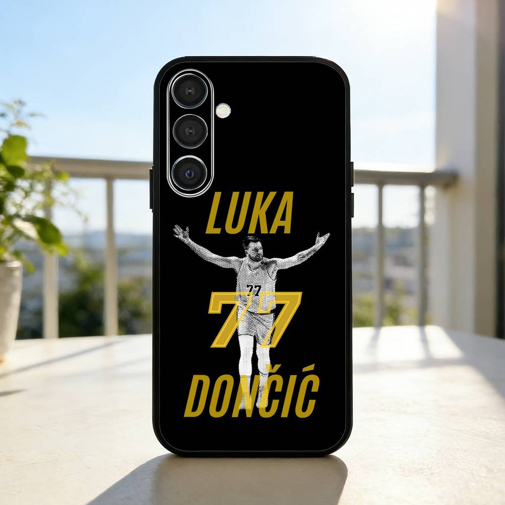 COOL L-Luka Doncic 77 Phone Case For Samsung A73,72,71,53,52,51,22,91,80, Soft Black Cover
