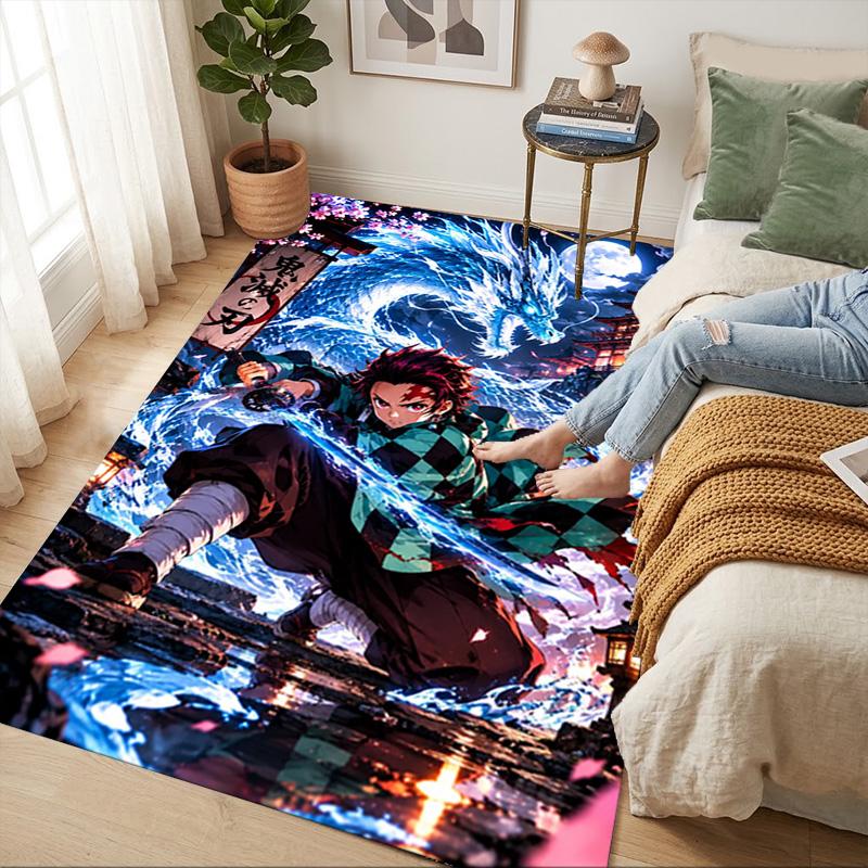 Demon Slayer Artwork Living Room Nonslip Area Rug Soft Carpet For Bedroom Game Playroom Sofa Office Home Decor Doormat Christmas Gift C922218