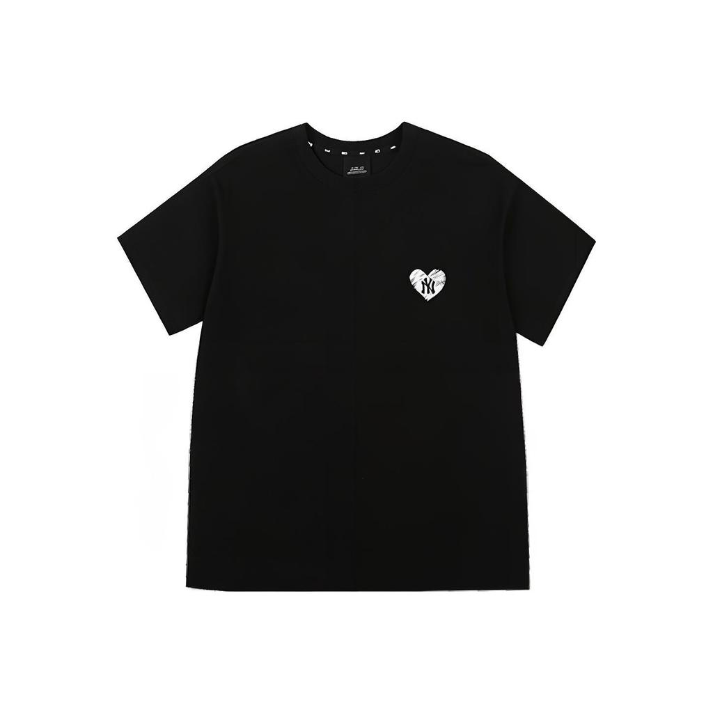 MLB New York Yankees Heart Logo Crew Neck Short Sleeve T-Shirt Unisex Tops Black 31TSH1131-50L