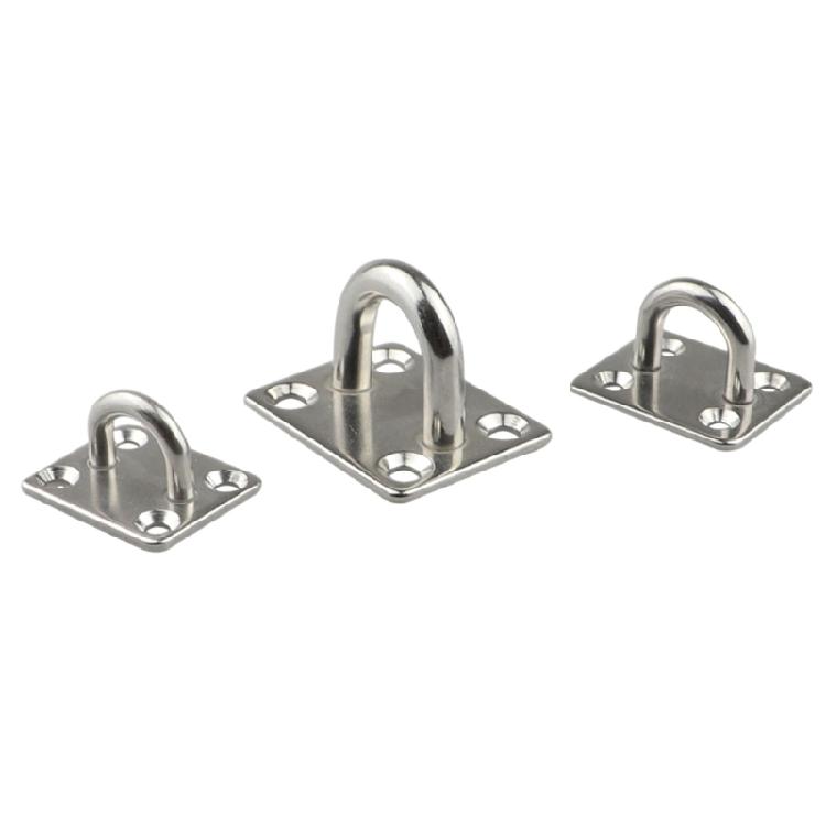 Marine Grade Stainless Steel Mounting Eye Plates Corrosion Resistant Wall Deck Hardware for Sails Tarps Gym Bags