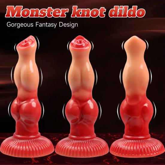 Realistic Dog Dildo for Women, Soft Silicone Fake Phallus with Unique Texture, Waterproof Manual Adult Toy for Solo