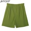 BITCED Pleated Shorts for Women Spring/Summer Casual Cropped Trousers High-Waisted Loose-Fit Flattering Straight-Leg Wide-Leg Trousers