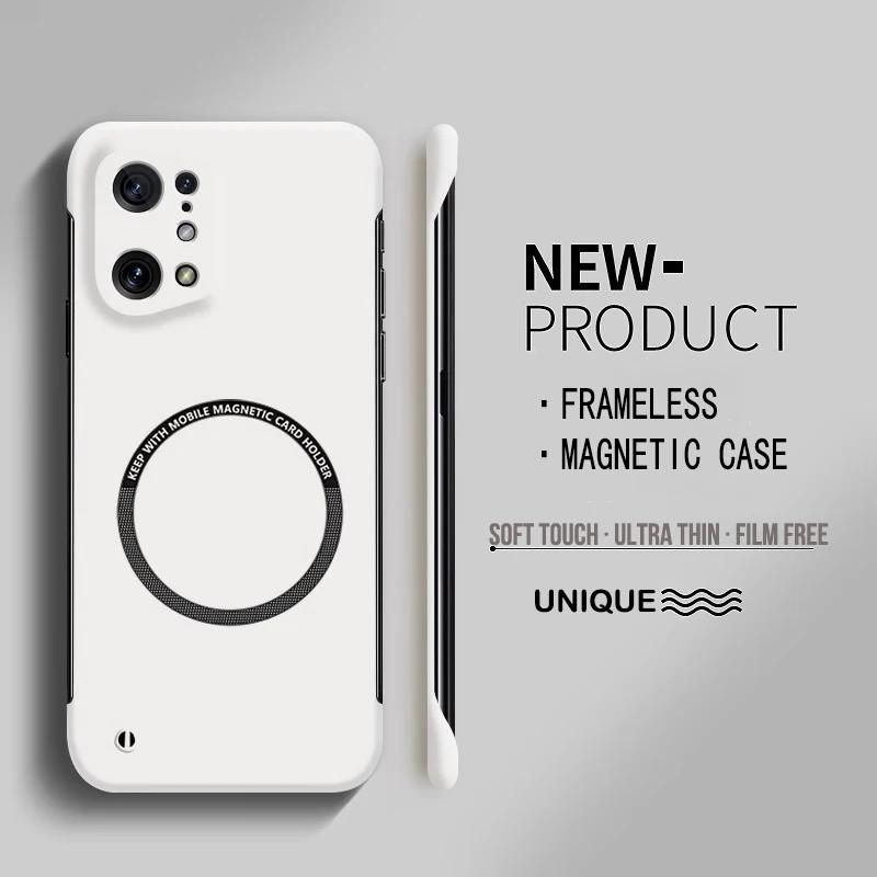 Ultra Thin Frameless Magnetic Hard PC Phone Case For OPPO A96 A76 A36 A78 4G 5G Magnetic Candy Color Shockproof Protect Cover