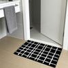 Schwarz Weiß karierter weicher Bodenläufer Neutraler Stil Rutschfest Saugfähig Badezimmer Schlafzimmer Wohnzimmer Dekor Teppich