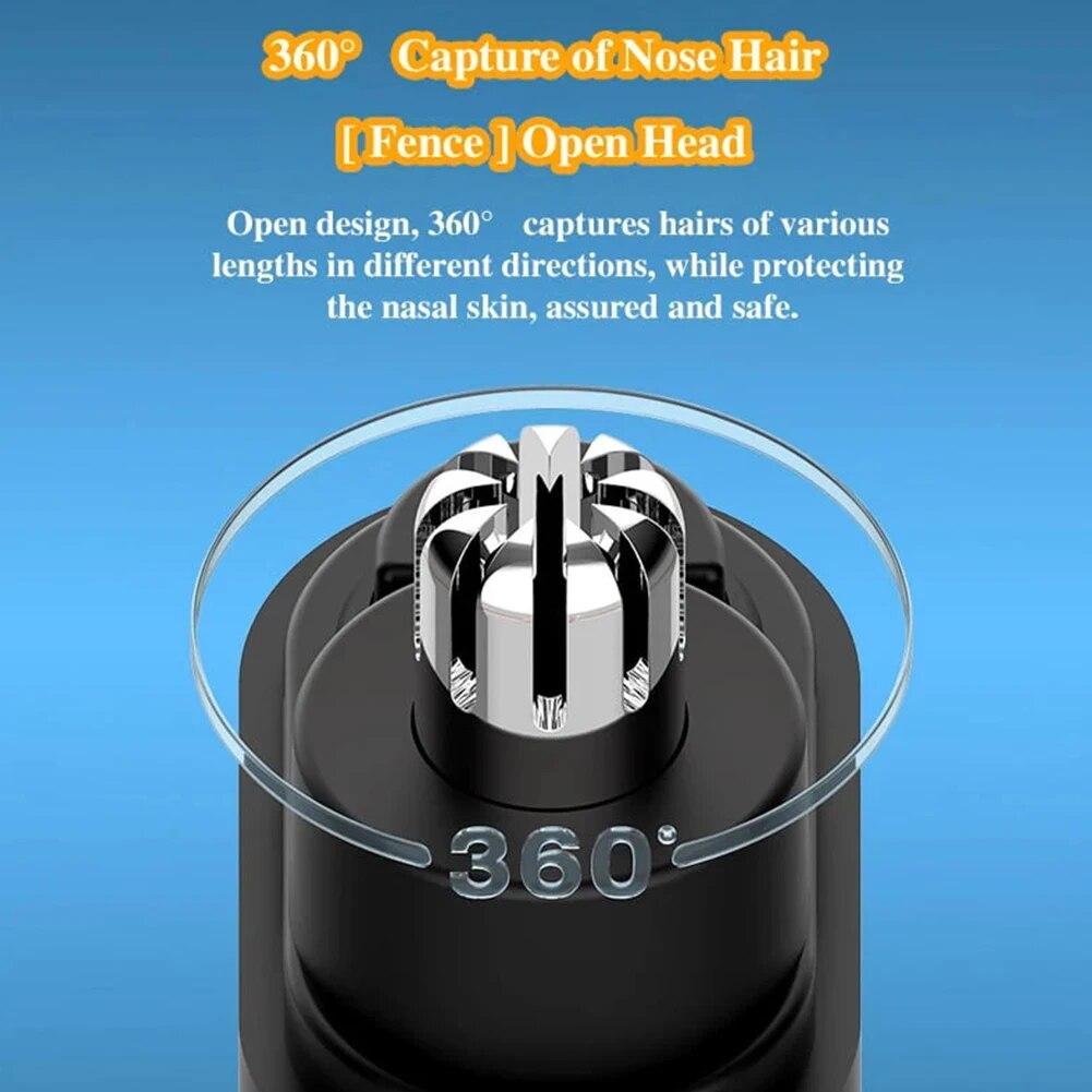 Nose Hair Trimmer USB Charging Dual-Edge Blades Electric Portable Men Mini Nose Hair Trimmer Face Care Kit Tools 7000 RPM