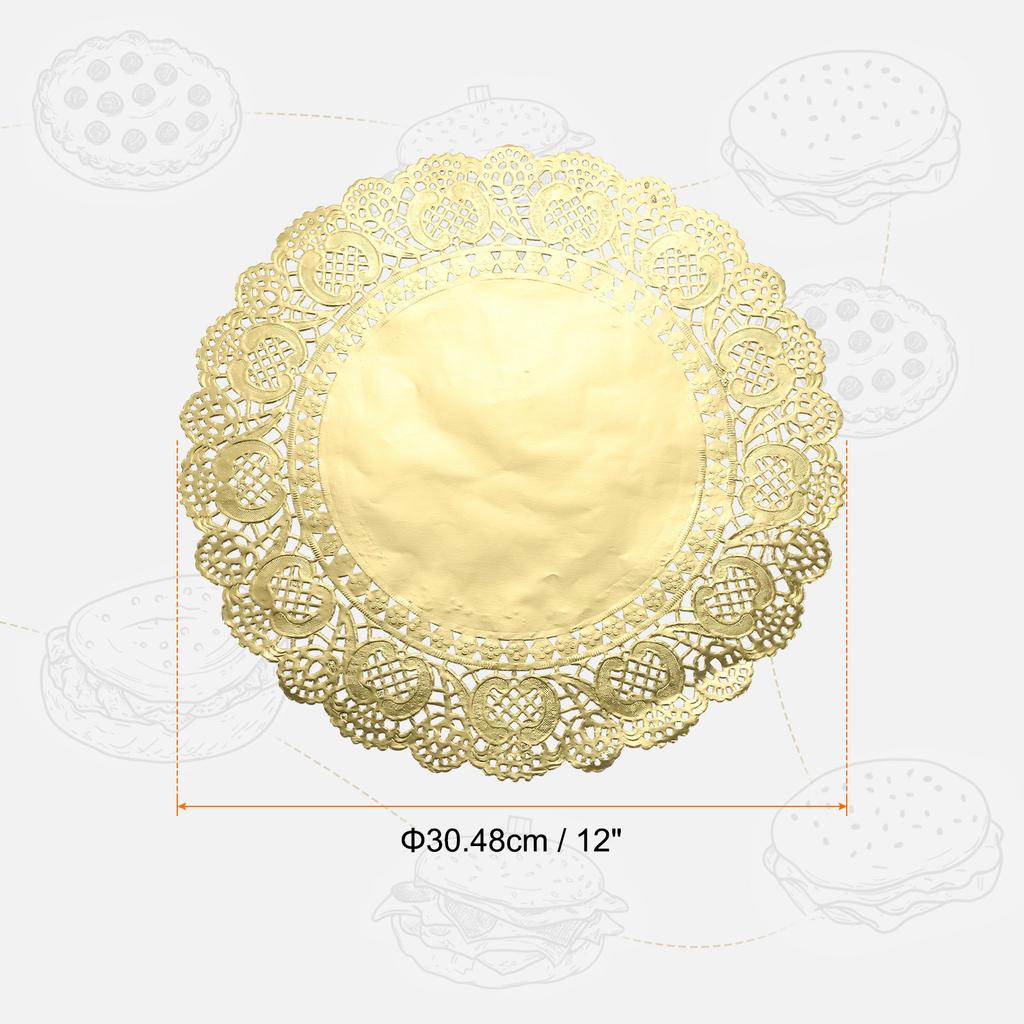 50/100/200pcs Lace Paper Doilies Round Disposable Decorative Paper Placemats Hollow Flower Absorbing Papers for Cakes Desserts