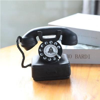 Resin Art Telephone Model Handmade Classic Decorative Phone Ornaments American Style Retro Telephone Ornaments Desk Decor