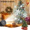 Christmas New Year Decor Snowflake Projection Light USB Rechargeable Xmas Holiday Party Rotating Snowflake Projection Garden Dec