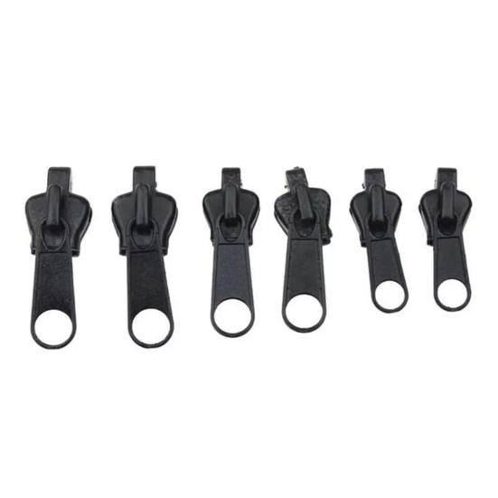 6Pcs/Set Zipper Head Replacement Kit 3 Sizes Universal Pull Zip Head No Sewing Required Jackets Backpack Luggage Bags Clothes Slider Zipper