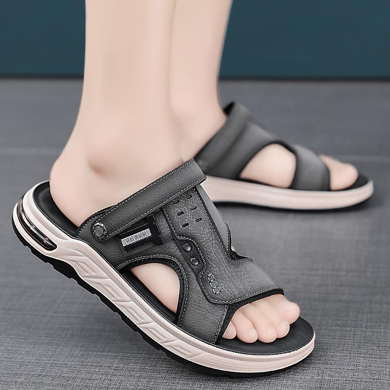 Fashion Mens Sandals 2025 Summer Anti Slip Dual Purpose Outer Wear Outdoor Sports Soft Soled Beach Slippers