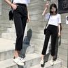 Korean Style Summer Women Suit Pants High Waist Pants with Slit Elegant Ladies Girls Casual Pants Capri
