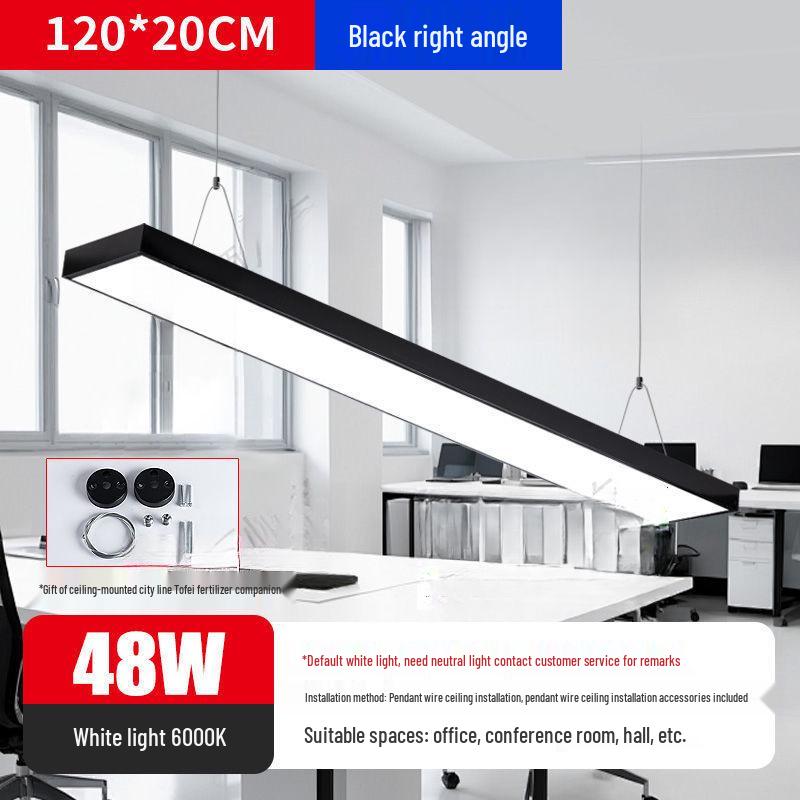 Minimalist Rectangular LED Pendant Light for Barber Shop, Office, or Living Room Ceiling
