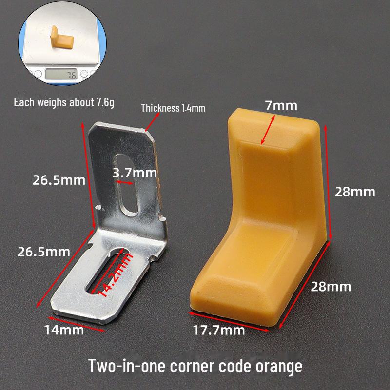 Verdickte L-förmige Eckhalterung aus Kunststoff zur 90°-Unterstützung von Schränken und Kleiderschränken