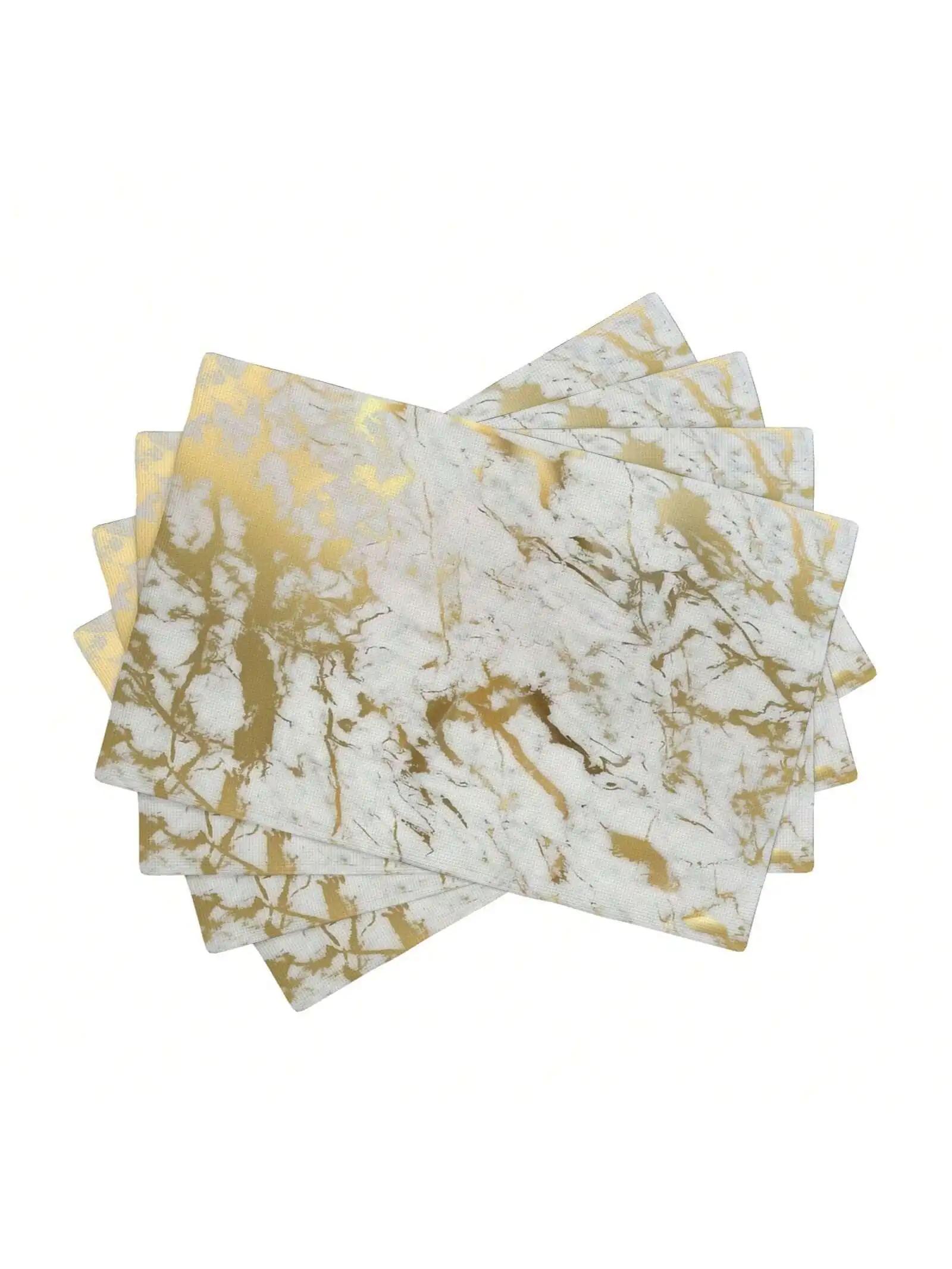 

4PC Marble Table Placemats Washable Marble Style Table Mats Wipe-Clean And Easy To Clean Suitable For Home Kitchen Decor 30x45cm-4PC