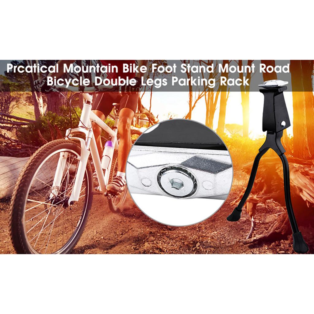 Support Stand Bike Double Legs Rack Prcatical Mountain Bike Foot Stand Mount Road  Double Legs Parking Rack