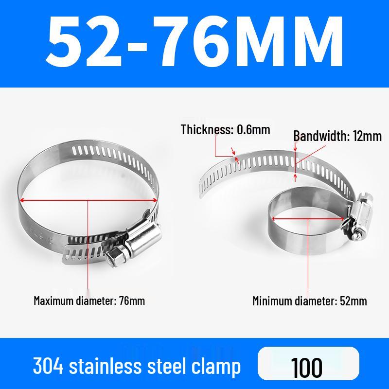 304 Stainless Steel Quick-Install Hose Clamp for Gas Pipes