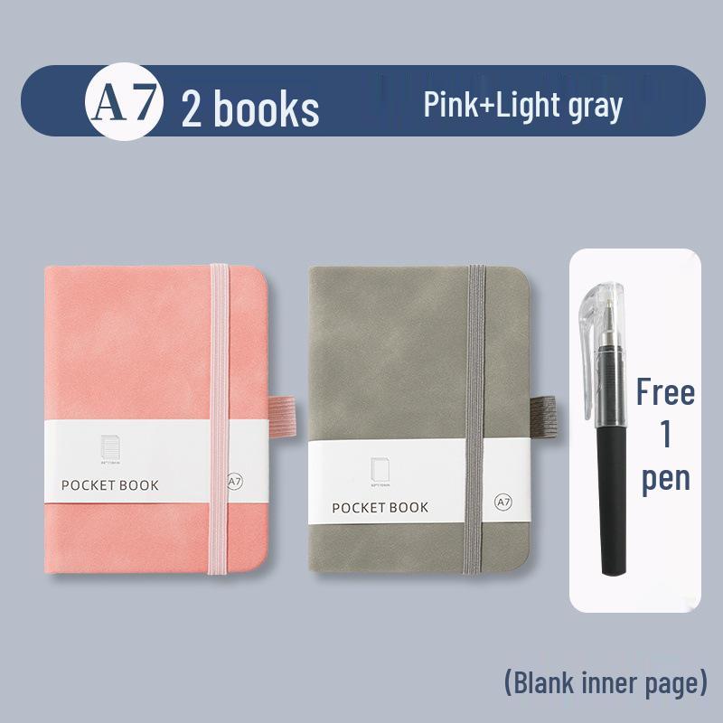 A7 Portable Leather Pocket Notebook with Elastic Band