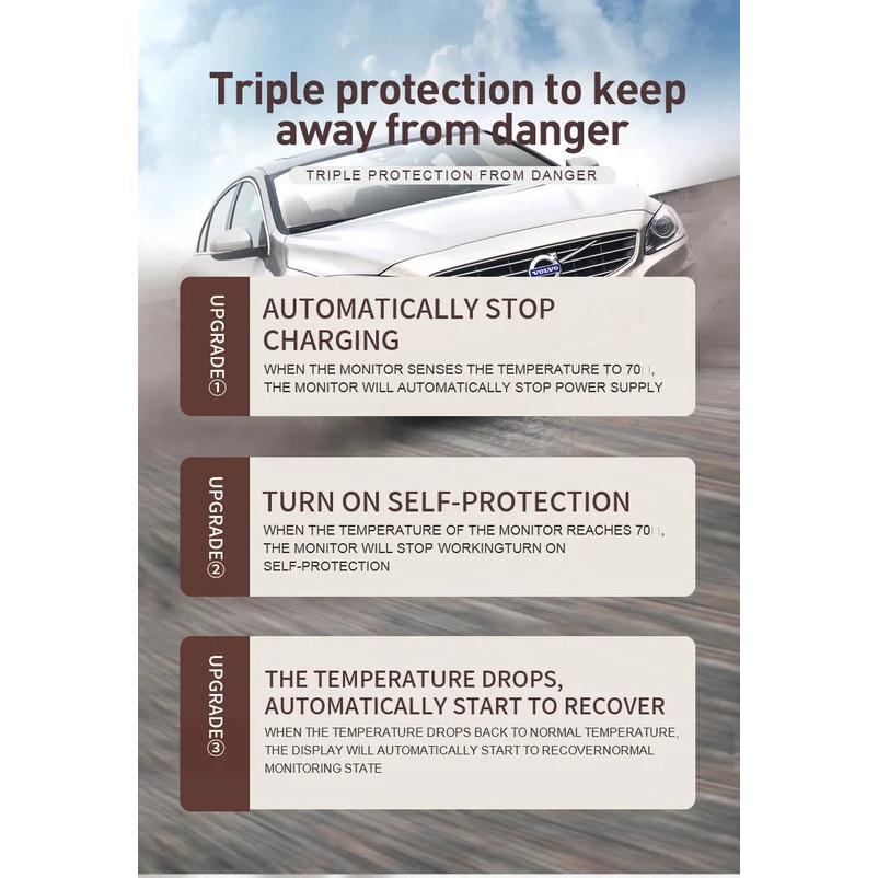 Tire Pressure Monitoring System Temperature Warning Fuel Save With 4 External Sensors Solar TPMS Car Tyre Pressure Monitor