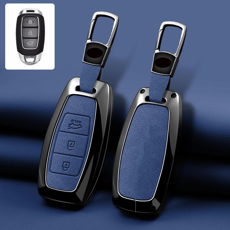 3/4/5 Button Zinc Alloy Leather Car Key Cover For Modern I30 Ix35 Kona Encino Solaris Azera Grandeur Ig Accent Santa Fe Palisade