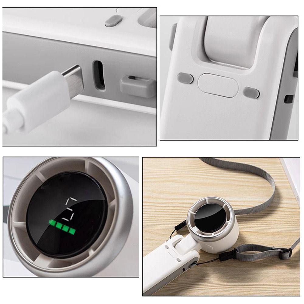 180 Degree Mini Handheld Fan 1200mAh Battery Hanging Neck Fan High Speed Turbo Fan Outdoor
