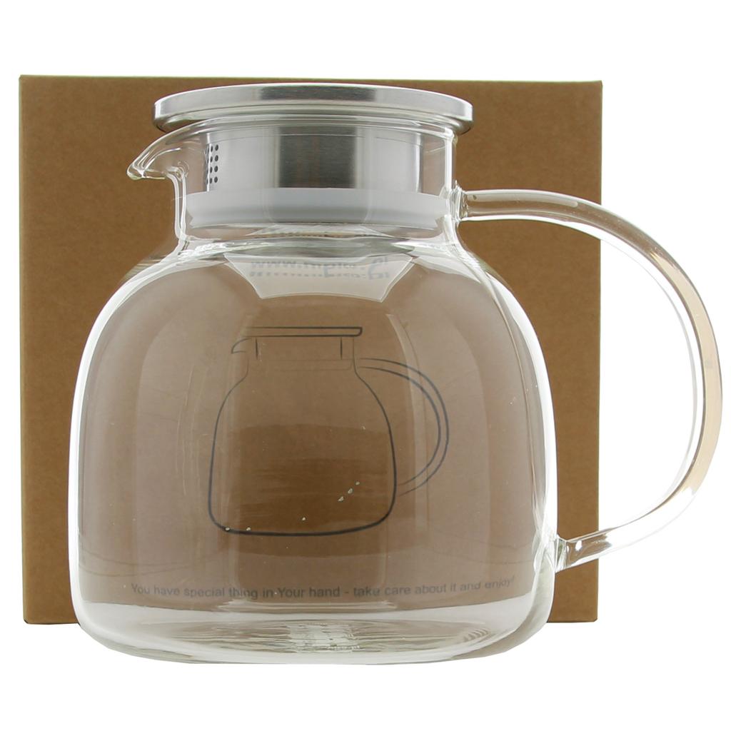 Glass Jug For Water, Juice, Tea, Coffee, Hot 1.2L