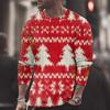 Summer Round Neck Christmas 3D Print Top Fashionable Casual Long Sleeved Men's T-shirts
