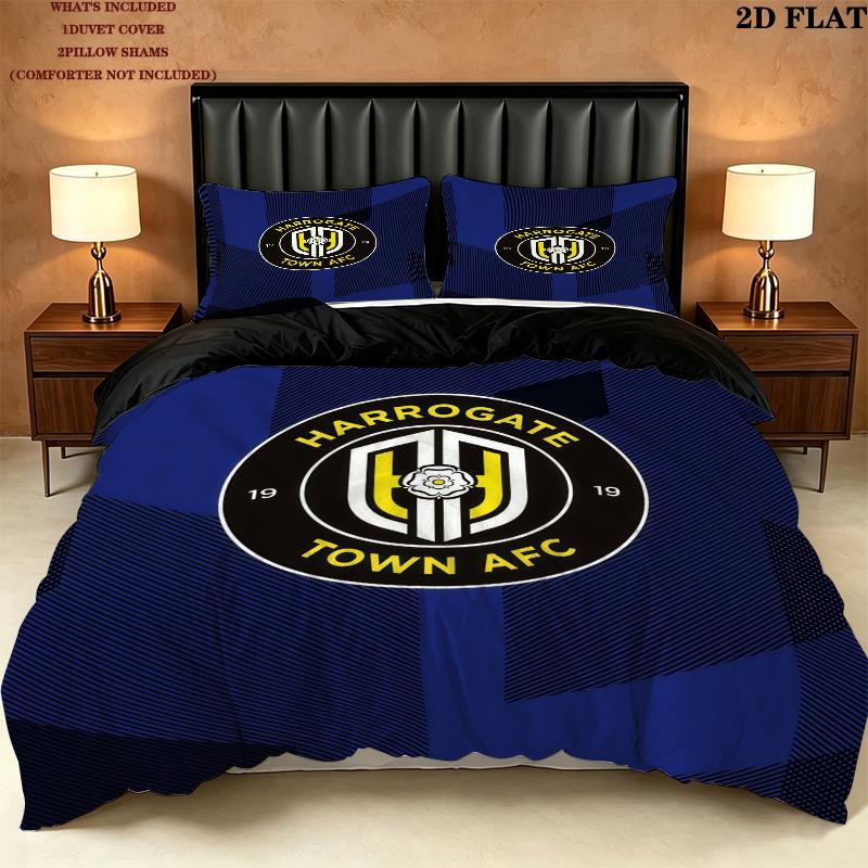 Harrogate Town Afctowel Bedding Quilt Set Quilt Cover Pillowcase Home Decoration Birthday Gift (1 * duvet cover + 2 * pillowcase, without core)