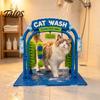 Arche à gratter pour chat, Station de lavage et de toilettage, Auto-toiletteur, Conception de jouet interactif pour voiture, Brosses douces à frotter, Grattoir masseur pour station de chats d'intérieur