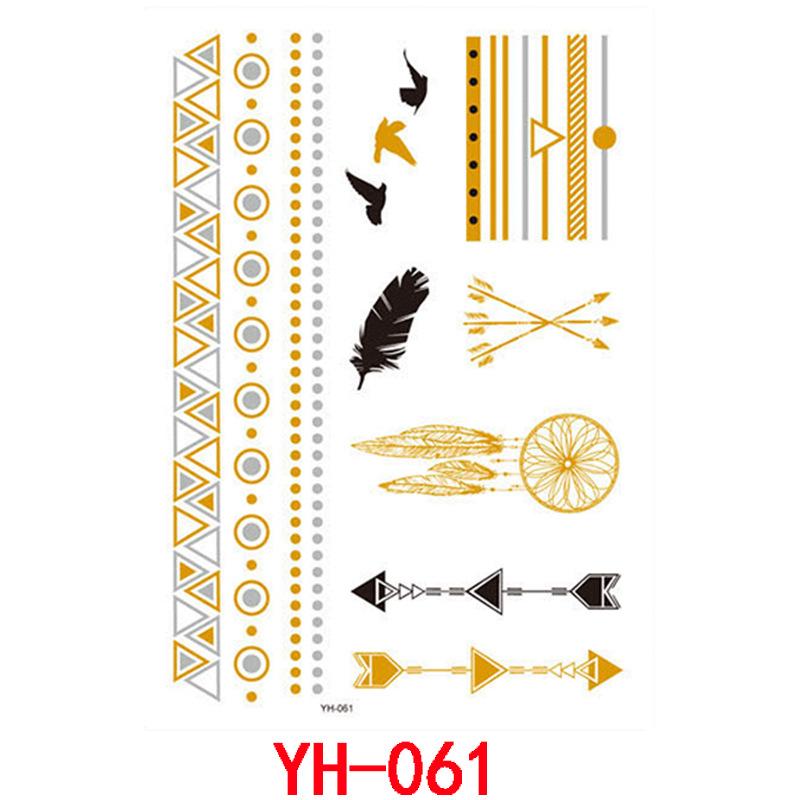 Bronzing Tattoo Sticker, Metal Waterproof Tattoo Sticker, Tattoo