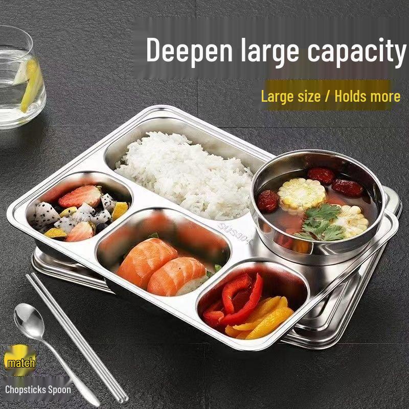 WUHE Edelstahl 6-Fächer geteilte Essteller