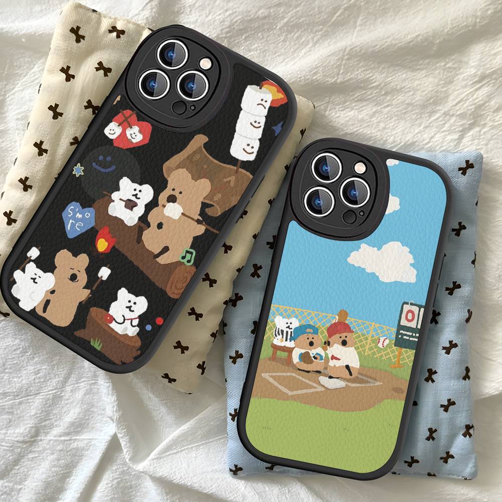 Cute Bear Quokkas Magsafe Phone Case For IPhone 11 12 13 14 15 16 Pro Max Plus Leather Cover