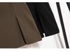 Women’s High-Waisted Black Midi Skirt with Slit – Elegant Draping for Spring and Autumn 2024.