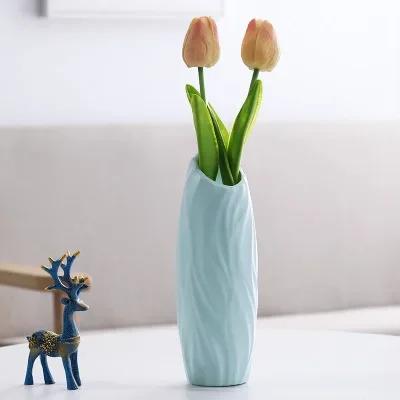 Vase Decoration Home Flower Pot For Home Living Room Decoration Shatterproof Vase Home Decor Imitation Ceramic Vase