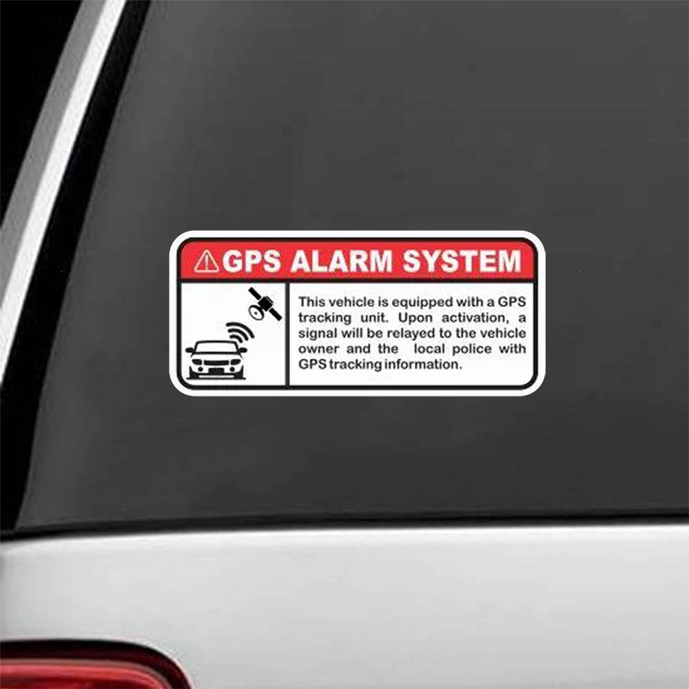 Anti-Theft GPS Alarm Warning Decal, Durable Vinyl Security Sticker, Universal Car Exterior Protective Decor Accessories